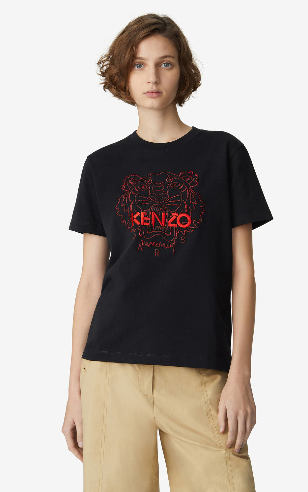 Kenzo Tiger loose fitting Ženska Majice Črna SI-2841711